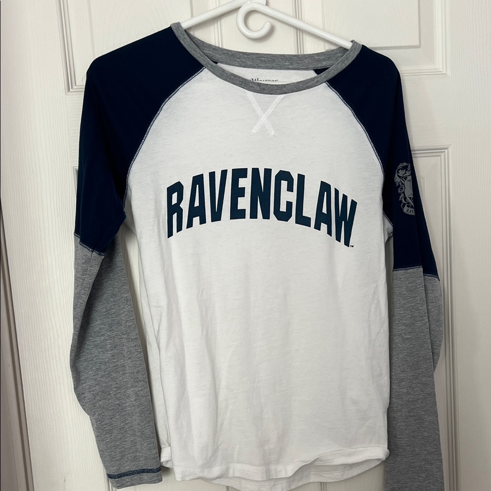 Warner Bros. Ravenclaw Long Sleeve Baseball Tee - White, Navy and Gray